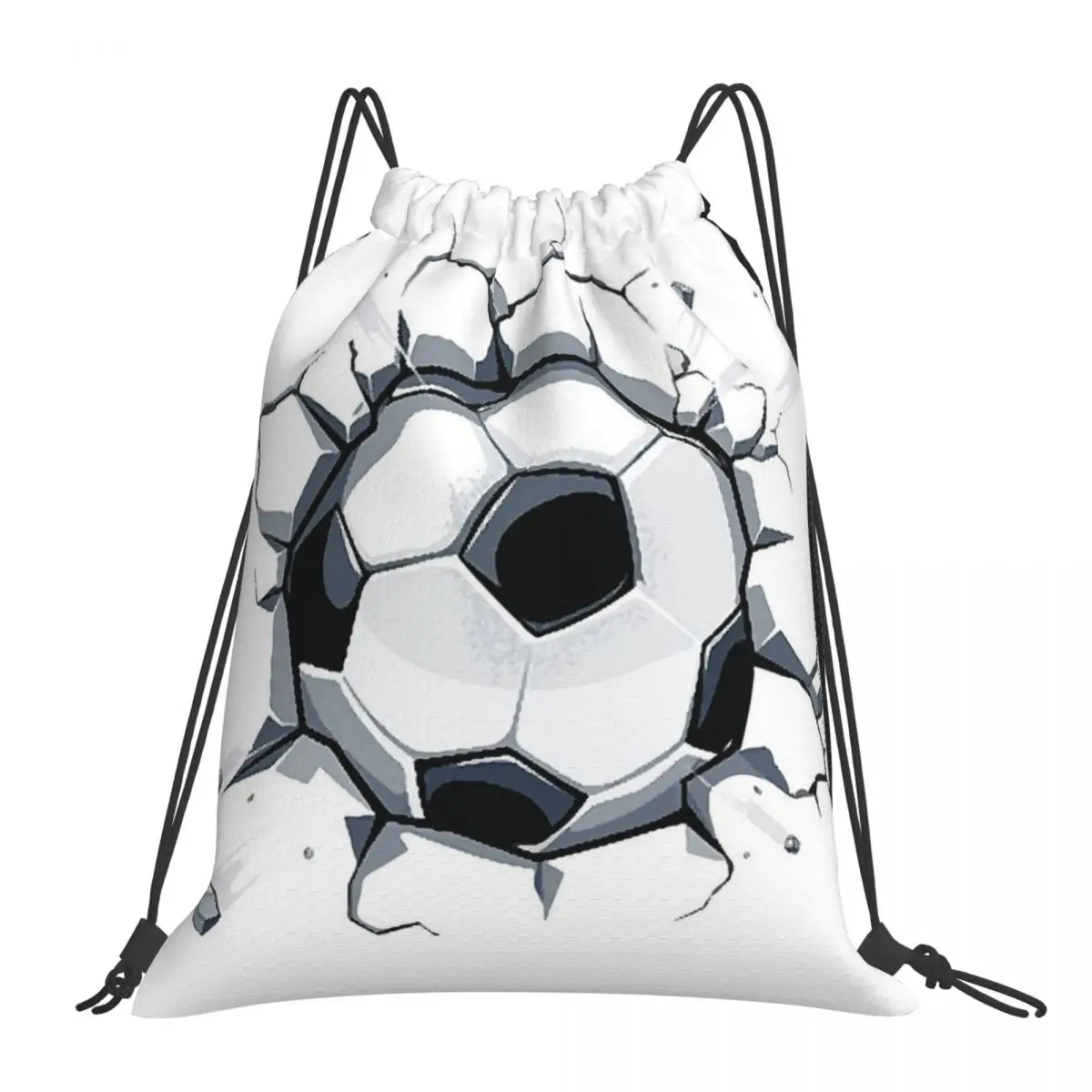 Soccer Ball 3d Art Drawing 2022 Football Game Backpacks Drawstring Bags Drawstring Bundle Pocket Sundries Bag Book Bags