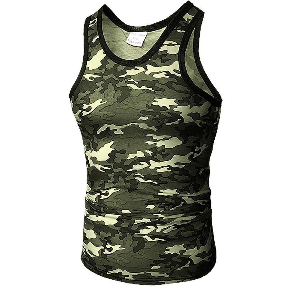 Men Tank Top Military Camo Camouflage Mens Bodybuilding Tank Tops Singlet Clothing Workout Undershirt Stringer Vest Tee