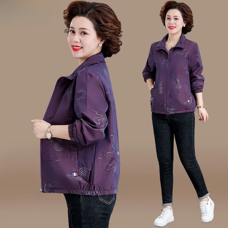 

ort Casual Jaet Autumn Clothes for Small Mothers Middle-Aged And ly Women Faionable Polyester Fiber Zipper Cardigan