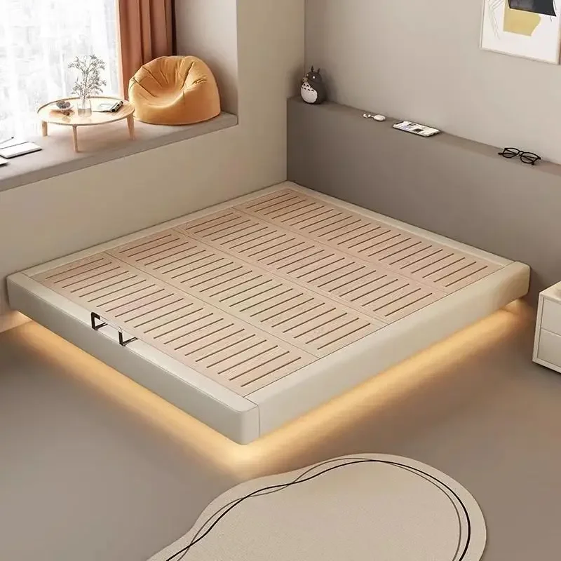 Cream wind flush edge no bedside suspension bed