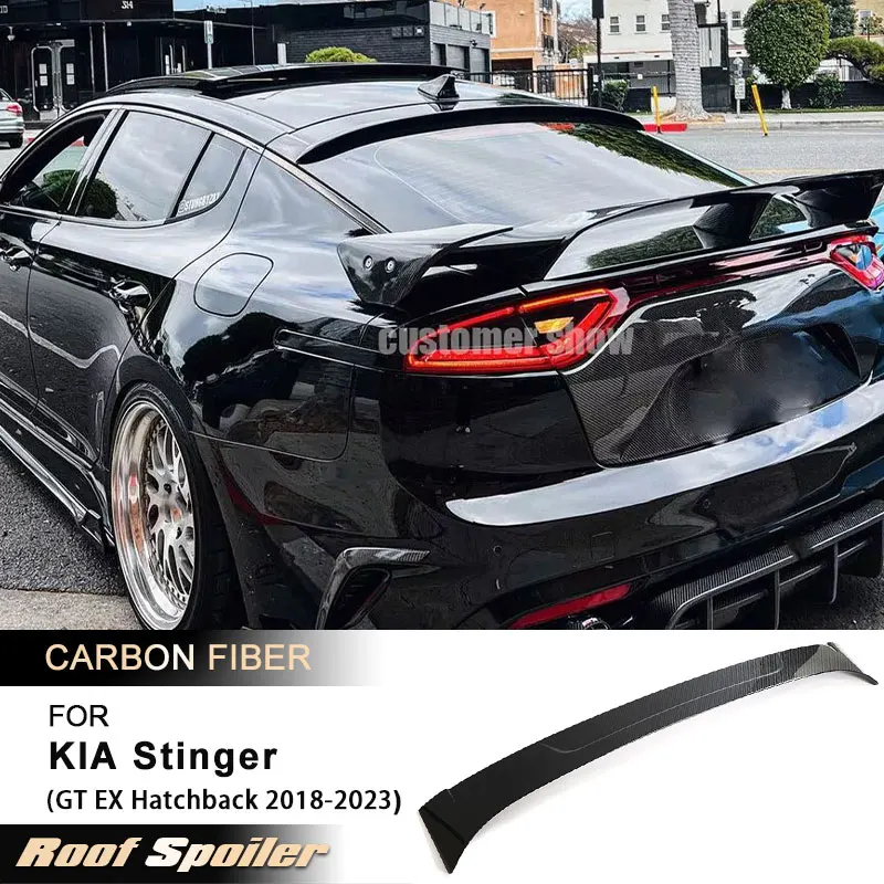 

Car Rear Roof Spoiler Wings for KIA Stinger GT EX Hatchback 4D 2018-2023 Racing Rear Spoiler Wing Lip Body Kit Carbon Fiber FRP