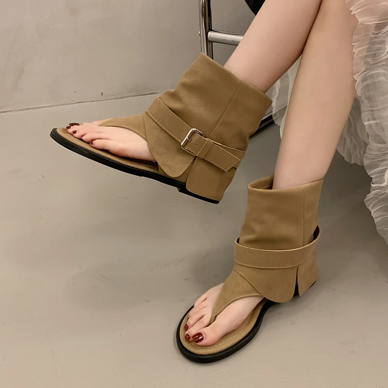 

New Style Popular Women Summer Boots Open Toe Flats Tassel Fashion Design Sandals Roman Sandal Elegant Shoes Plus Size Sandals