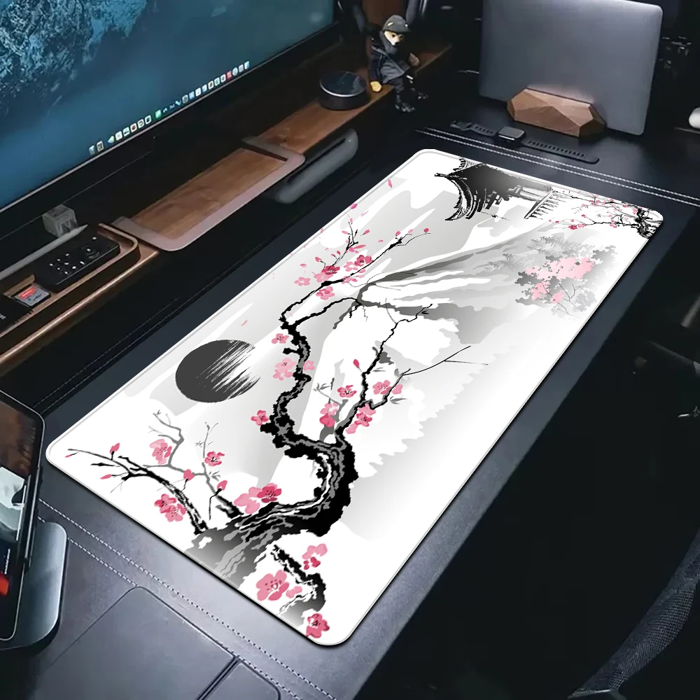 

Japanese Chery Blossoms Mouse Pad XXL Sakura Large Gaming Mousepad Office Non-Slip Locking Edge Mouse Mat Rubber Desktop Mat