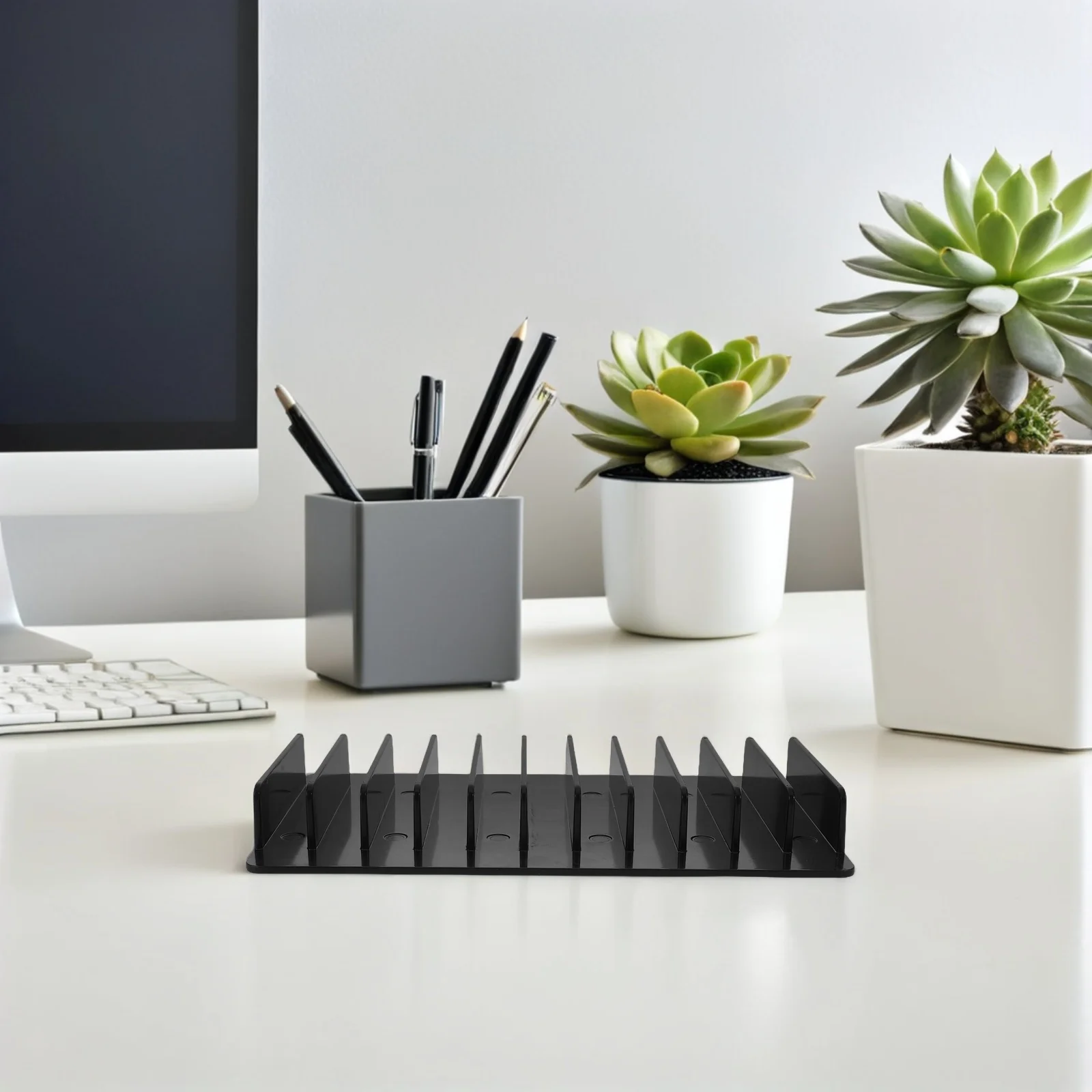 

1pcs 11 Grid Phone Storage Box Desktop Organizer For Office Phone Management Storage Box Classroom Meeting Cellphone Holder Rack