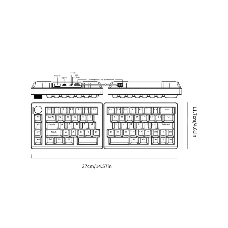 Unique Split Designing Detachable Gaming Keyboard Set With Easy Maintenance And Upgrade Option For Enthusiasts