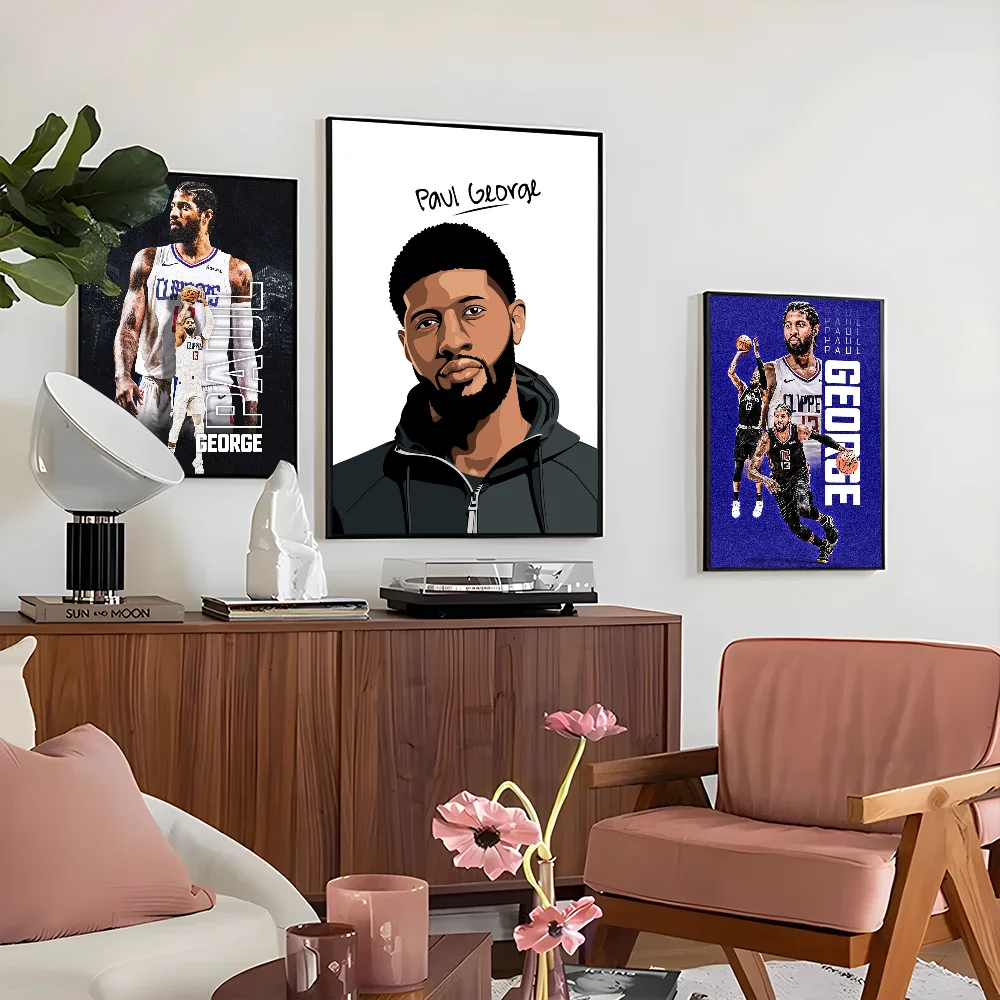 1PC P-Paul George Poster Self-adhesive Art Waterproof Paper Sticker Coffee House Bar Room Wall Decor