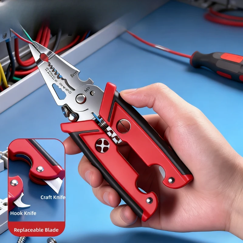 

Wire Stripping Pliers Multi-Function Electrician Plier Wire Stripper Needle Nose Nippers Wire Scissors Crimp Hand Tools