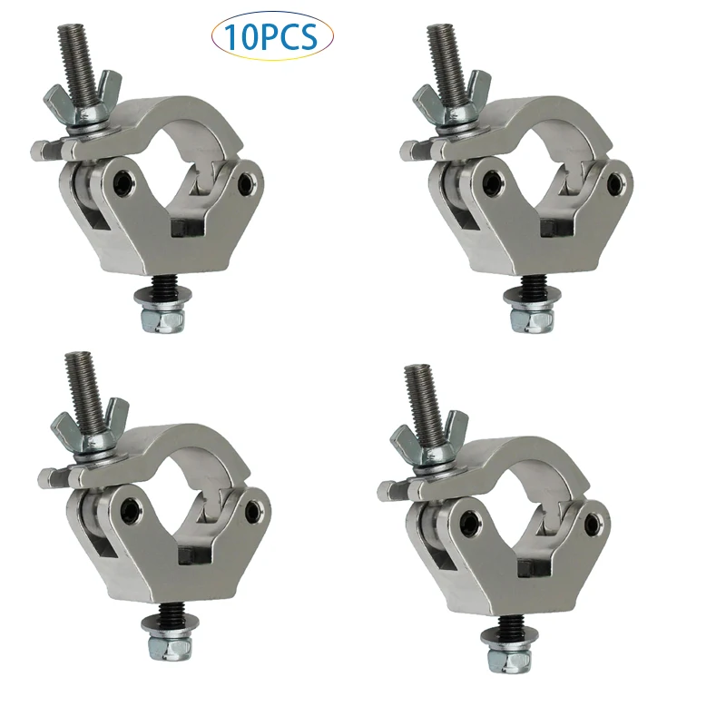 Truss Clamp 10 Pack Stage Light Clamp Heavy Duty 500KG DJ Light Clamps 48-51mm OD Tube/Pipe, Aluminum Alloy Stage Light Hook