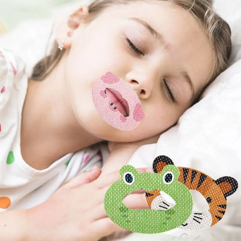 30Pcs Non-woven Fabric Mouth Breathing Patch Sleep Aid Cartoon Pattern Mouth Ease Sleep Tape Stop Snoring Health Care