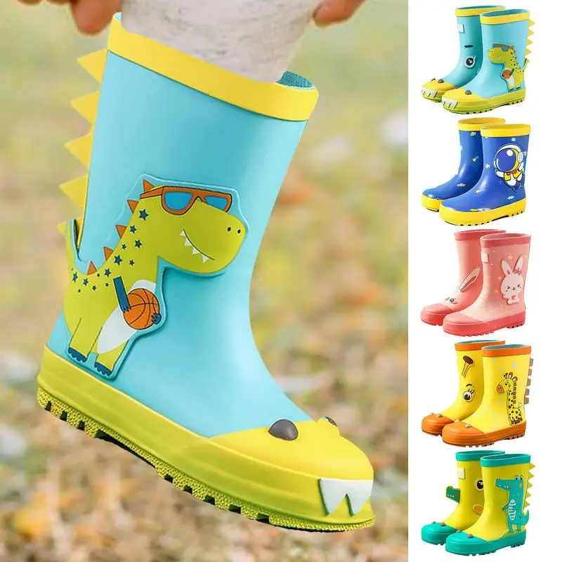 Kids Cartoon Rain Boots 1 Pair Waterproof Cartoon Shoes KidsRain Boots Outdoor Anti-Slip Sole Mud Rain Shoes Adorable For Picnic