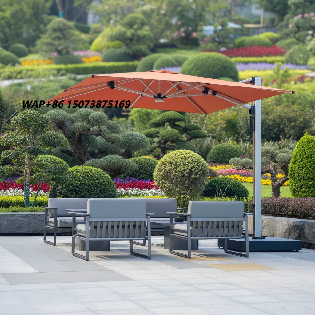 Factory Price Fast Delivery Outdoor Umbrella Patio Umbrellas & Bases Factory Supplier With Light 360 Degree Rotation