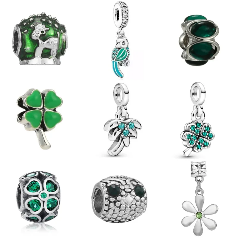 Green Multiple Styles Optional Diamond Decorative Pendant Charm Beads Women Jewelry Bracelet Accessories Mother's Day Gifts