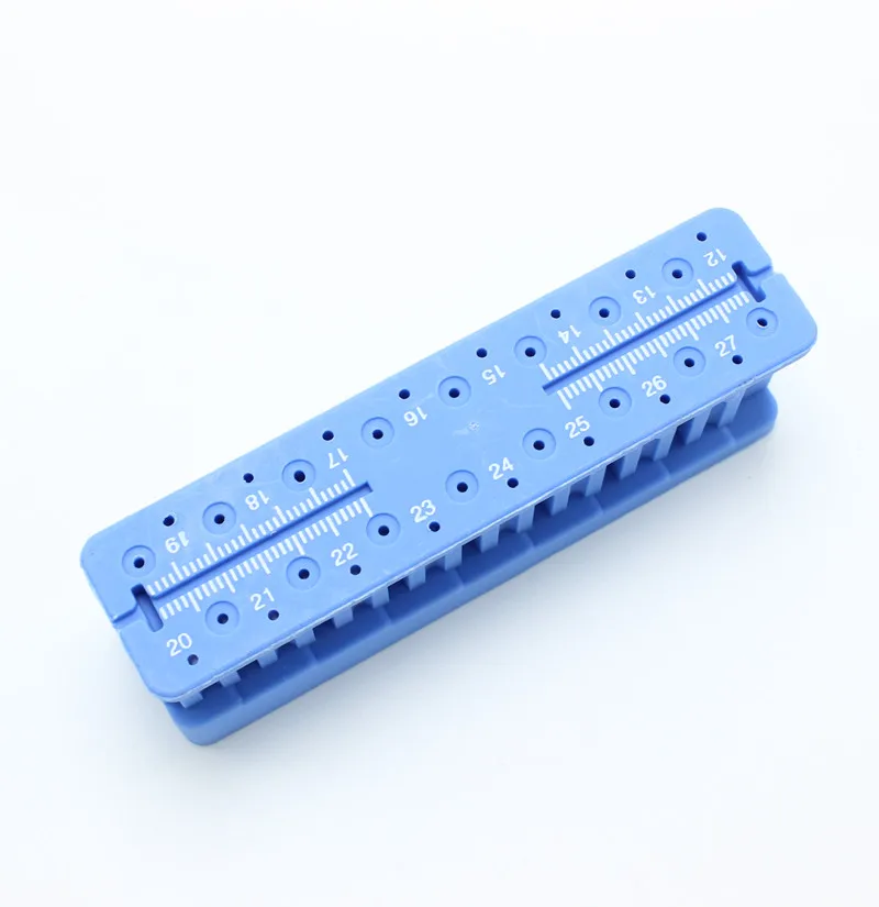 Plastic Dental Mini Endo Measuring Autoclavable Endodontic Block Files Dentist Instrument Ruler Oral Tool Blue 9x2.7x3.3cm