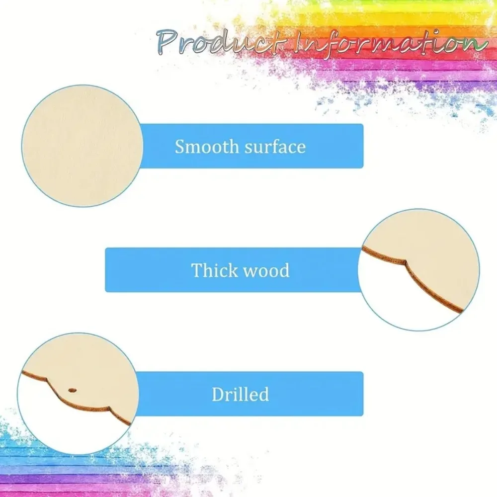 Blank Rectangle Oval Hanging Wooden Banner with Rope, Suitable for Painting Writing DIY Crafts Holiday Decoration Door Sign