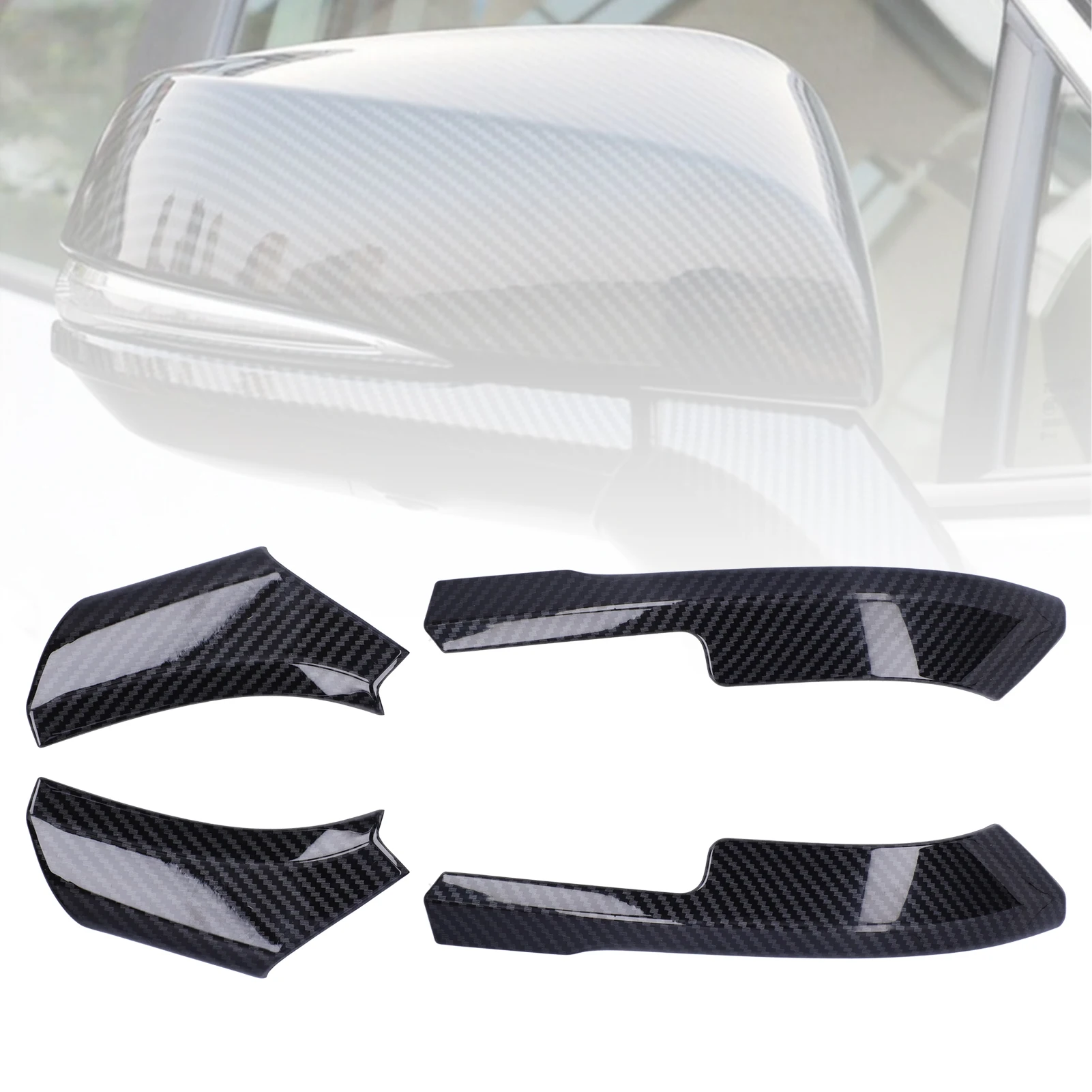 

1 пара накладок на зеркала заднего вида в стиле карбон из ABS-пластика для Toyota RAV4 2019-2021, накладные, для наружного применения