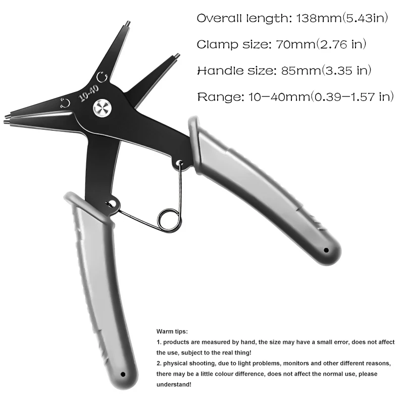 Multi functional 2-in-1 dual-purpose card spring pliers, spring card ring disassembly tool, retaining ring pliers
