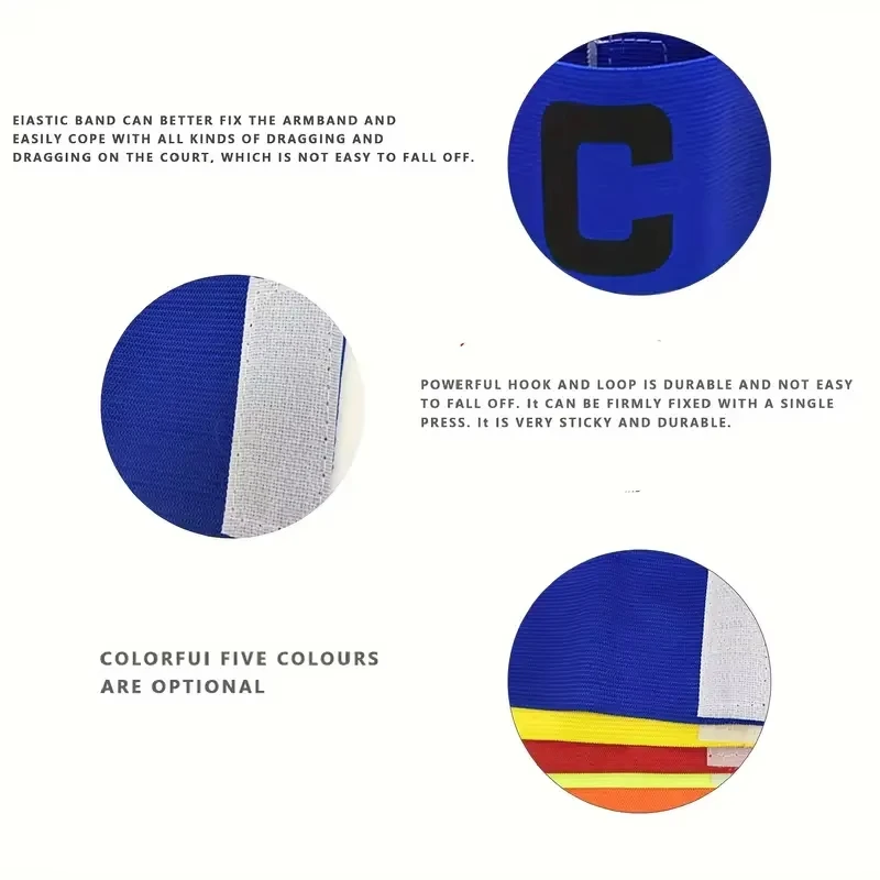 3Pcs Fußball Team Kapitän Armband Gruppe Identifikation Anti-slip Klett Armband Erwachsene Und Kind Einstellbare Armband C-förmigen