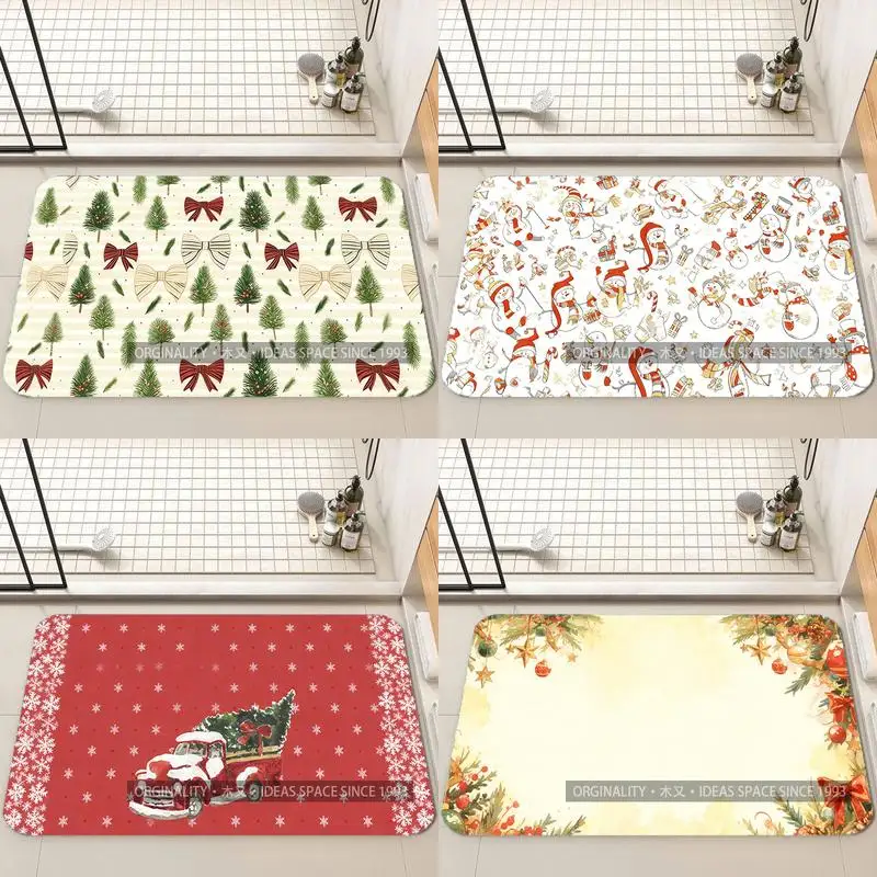 شجرة عيد الميلاد والقوس حصيرة غرفة المعيشة الديكور أريكة المنزل عدم الانزلاق السجاد دراسة غرفة نوم حصير الأطفال لينة الكلمة حصيرة