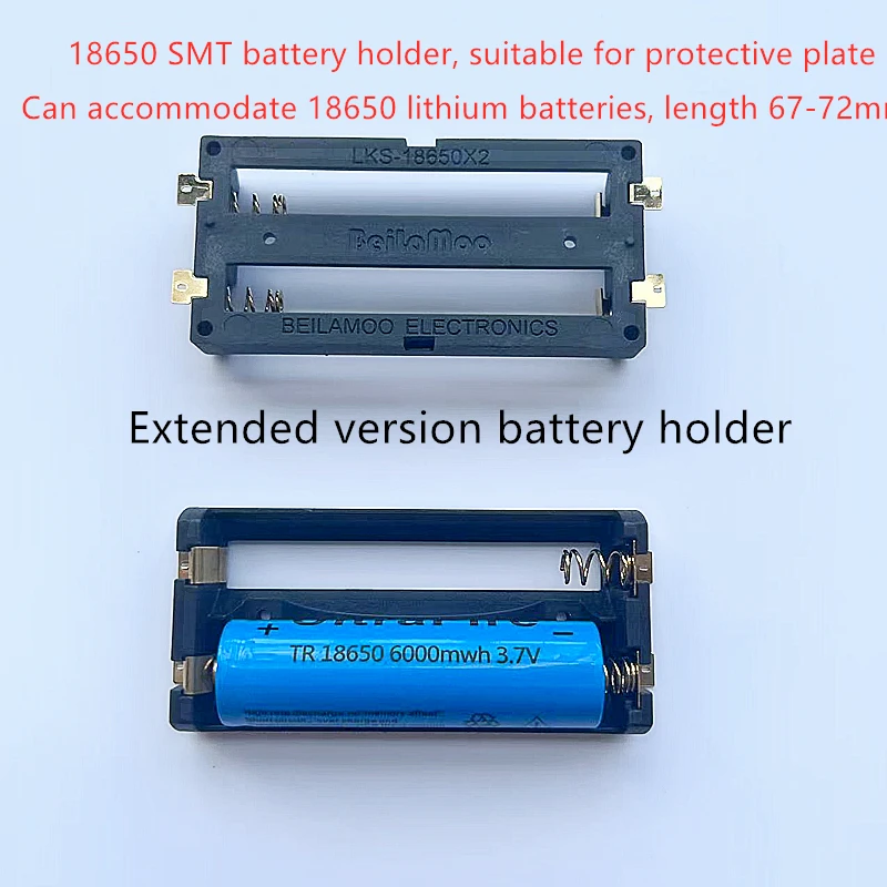 2x18650 Extended Version SMT Gold-Plated Nylon Fireproof Battery Holder Can Be Used to Protect Board Batteries