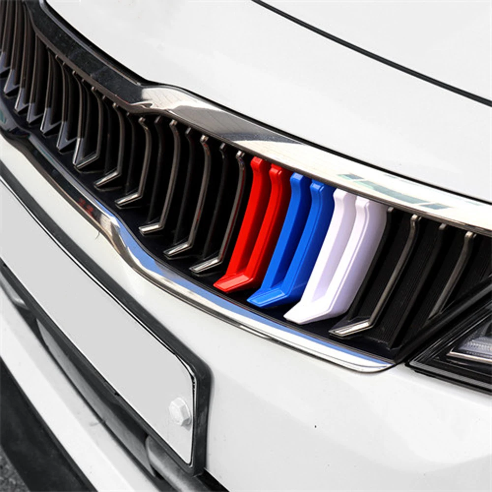 Three Styling Car Middle Mesh Decaration Cover Front Grid Racing Grills Trim Strips For Kia K5 2016-2020