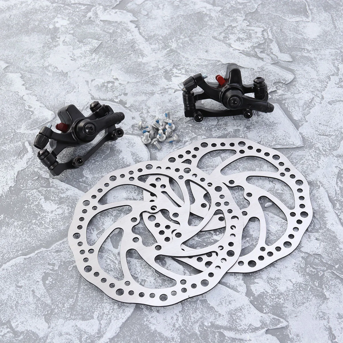 

2 Mechanical Rear Disc Brakes Stainless Steel Aluminum Durable Adjustable Kit for Mountain Bike Rear Disc Rotor Brake High