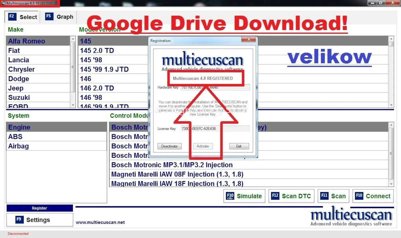 Multi_Ecu_Scan 4.8 software V_4.8 New 11/2021 Fiat/Alfa Romeo/Lancia Registered installation video guide