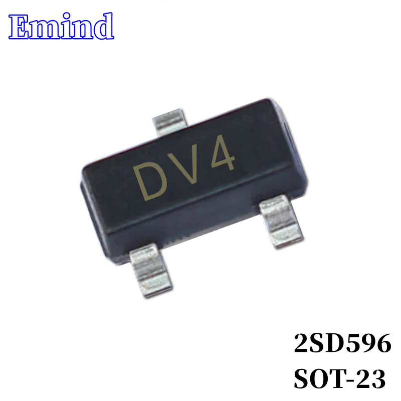 100/200Pcs 2SD596 SMD Transistor Footprint SOT-23 Silkscreen DV4 Type NPN 25V/100mA Bipolar Amplifier Transistor