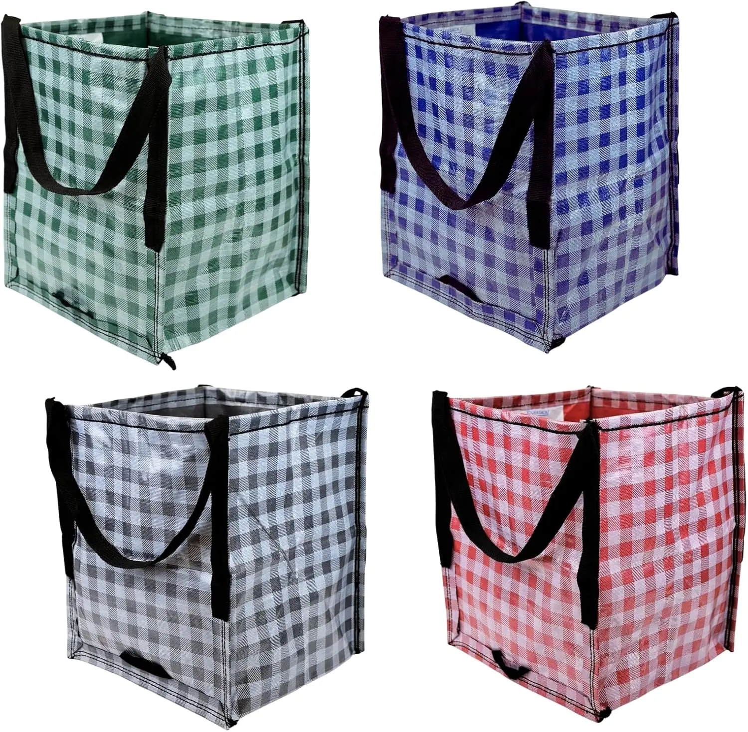 

Прочная сумка-тоут для хранения объемом 22 галлона, износостойкая сумка для переезда из тканого полипропилена, многоразовая, с функцией самостоятельной стабилизации, выдерживает до 500 фунтов.