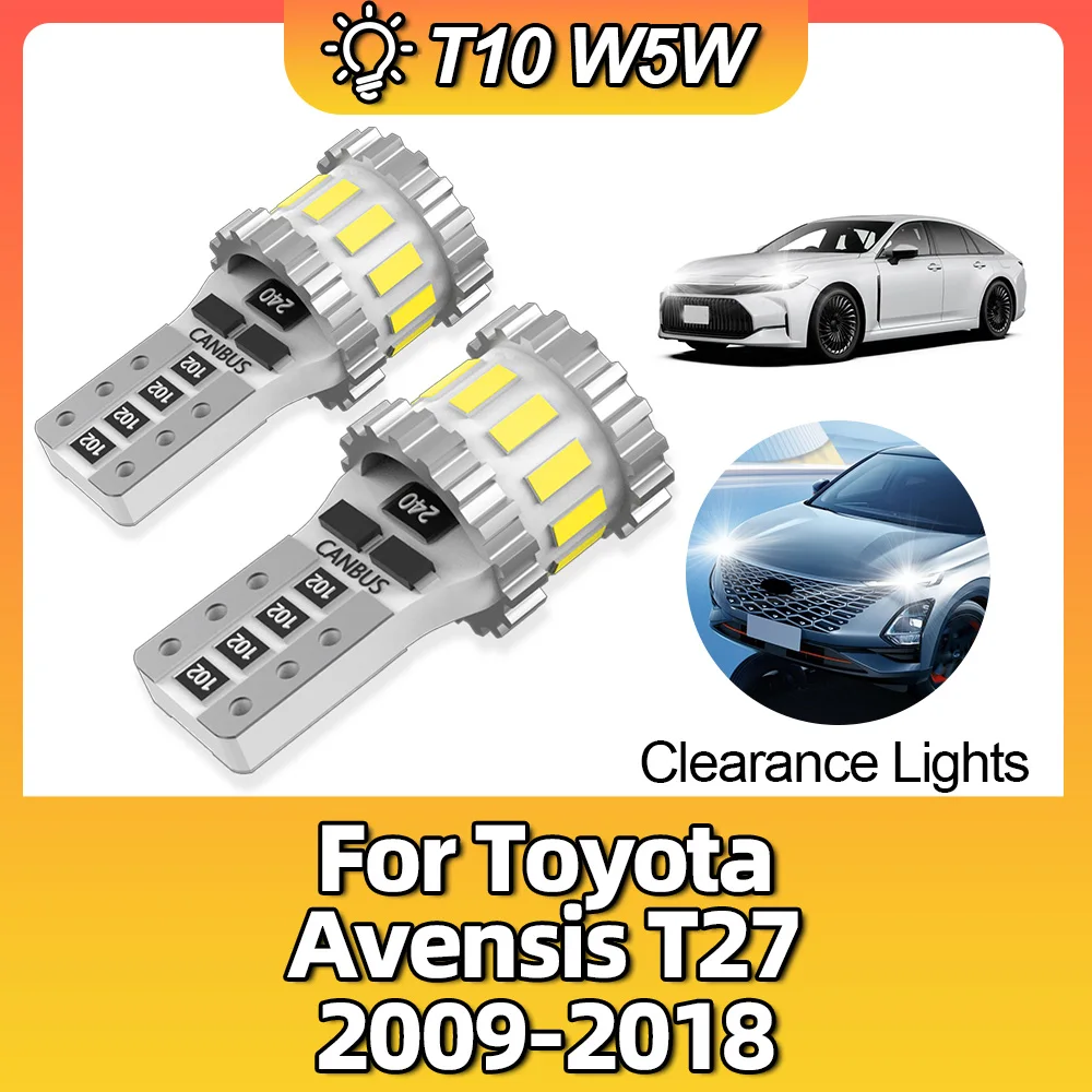 

168 194 192 Car LED T10 W5W Canbus Reading Dome Parking Lamps Clearance Lights For Toyota Avensis T27 2009 2010 2011 2012-2018