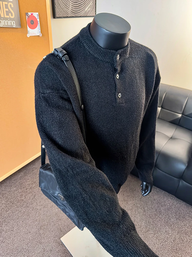 

Мужской зимний свитер Bla Henry Collar в американском ретро-стиле, свободного кроя, с эффектом высококачественной отделки, для создания элегантного образа