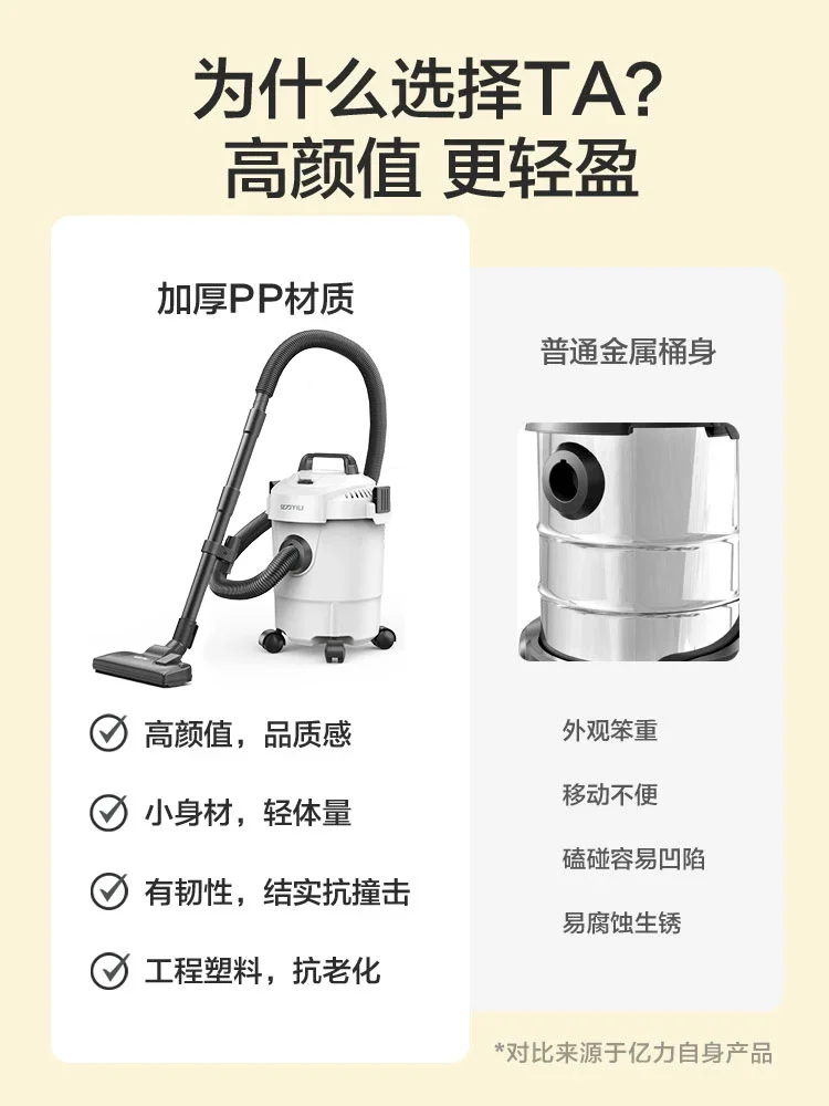 Water-absorbing filter vacuum cleaner household large suction water-absorbing dry and wet blowing barrel machine 220V