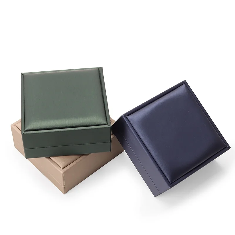 بو الجلود صندوق مجوهرات الوجه أعلى مجوهرات هدية مربع السفر حلقة القرط قلادة صندوق تخزين ملحق صغير ثلاث قطع