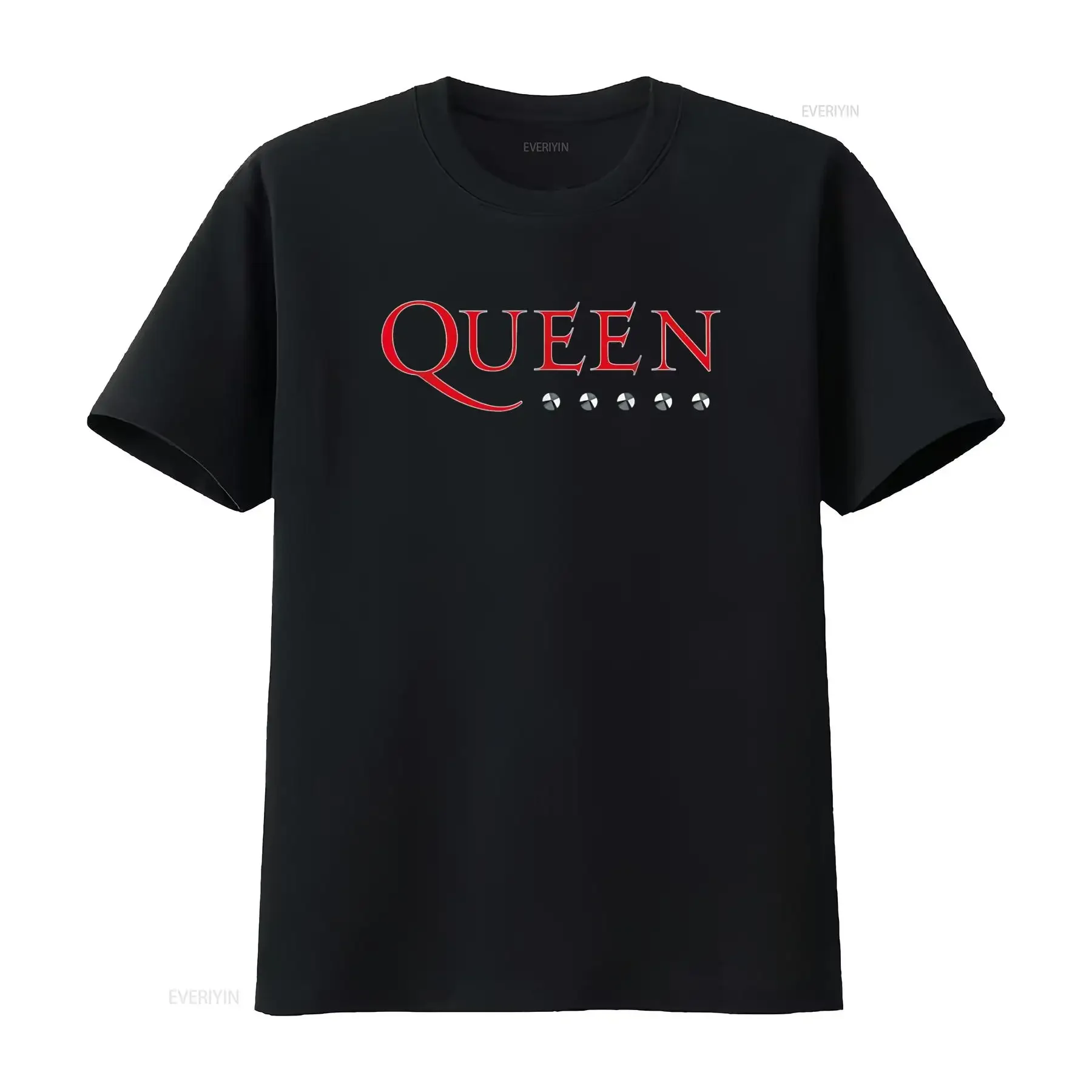 Queen Official Logo Stud T Shirt vintage Washed Stretched designer clothes Breathable Versatile Casual Soft Comfortable graphic