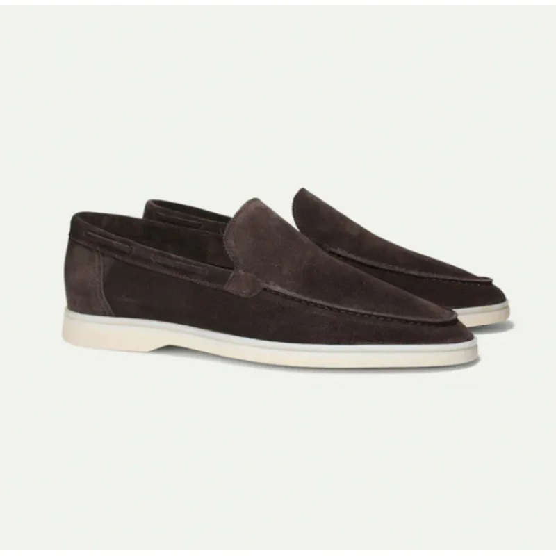 2025 Classic Suede Leather Loafers Men Casual Shoes Luxury Brand Mens Breathable Slip on Driving Shoes Moccasins image 6
