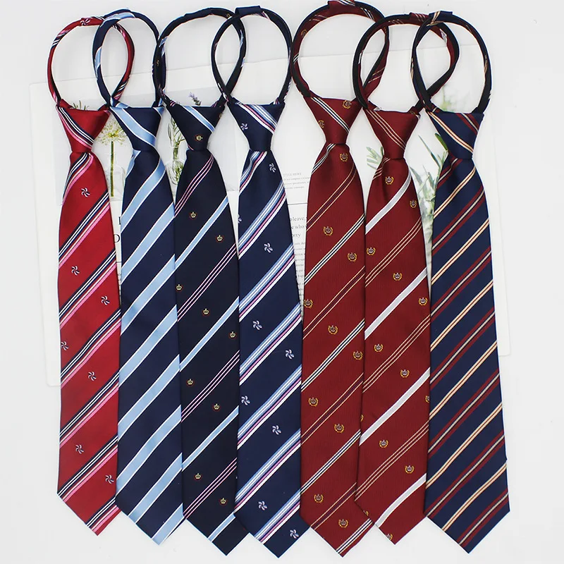 Direct selling JK uniform tie zipper style 7cm graduation season school uniform accessories for male and female students, polyes