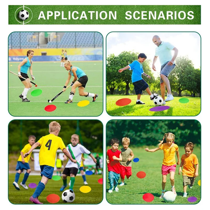 

24 шт. цветные точечные маркеры, нескользящие маркеры для ловкости, плоские конусы в горошек для футбола, баскетбола, тренировок, танцев