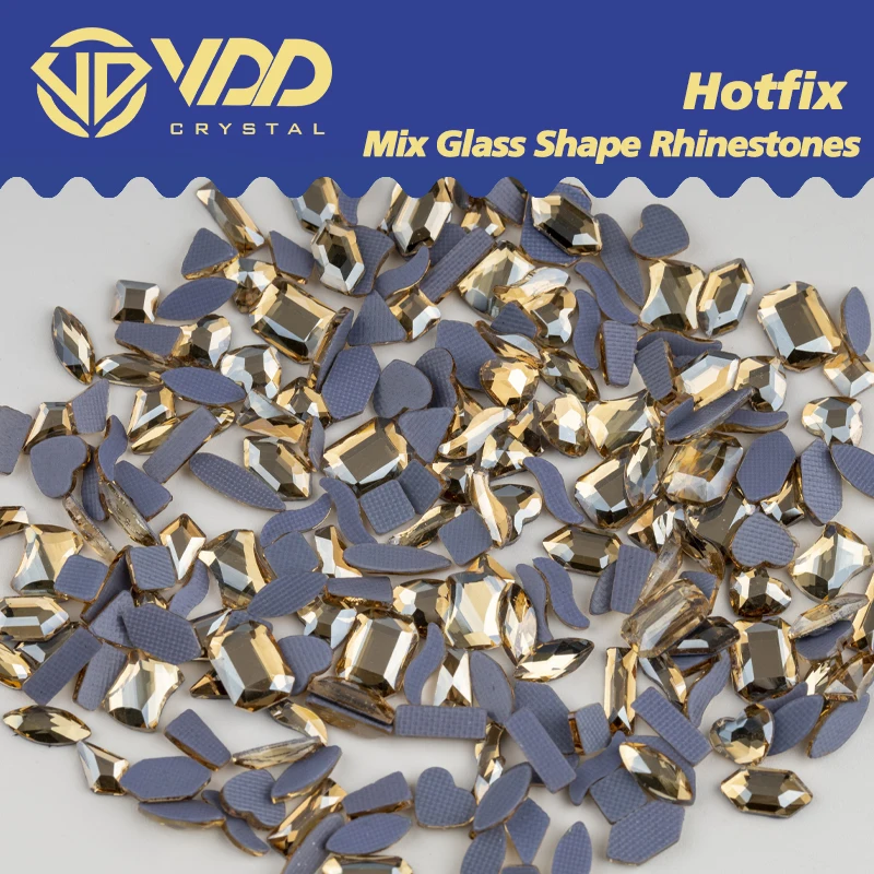 VDD AAAAA Top Quality 100/500Pcs Mix Shape Glass Hotfix Crystal Rhinestones Flatback Stones DIY Crafts Dress Clothes Decorations