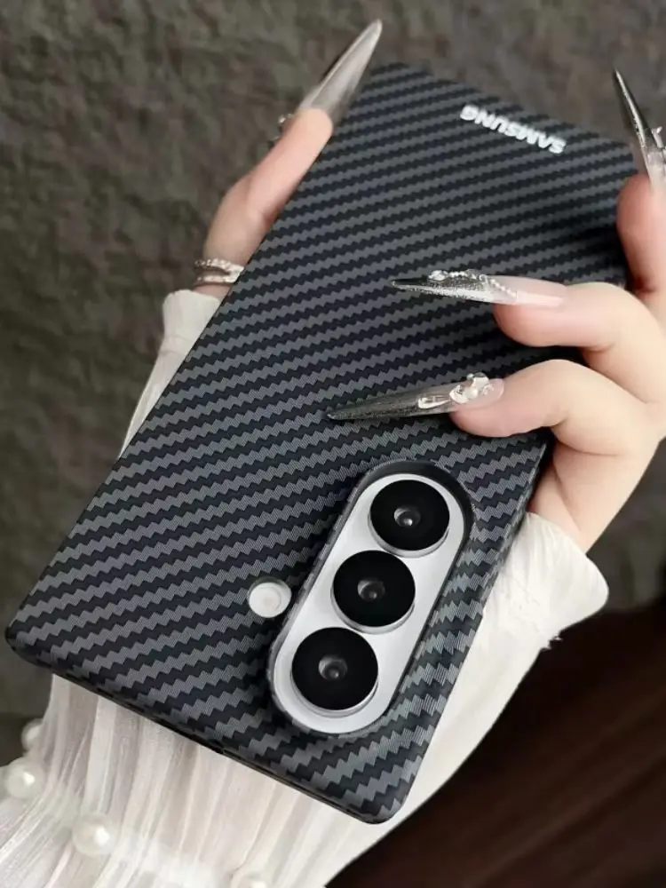 Luksusowe etui magnetyczne z włókna węglowego Magsafe do Samsunga Z Fold 8 7 6 5 Fold8 Ultra z hartowaną folią ochronną na ekran. — zdjęcie produktu 7