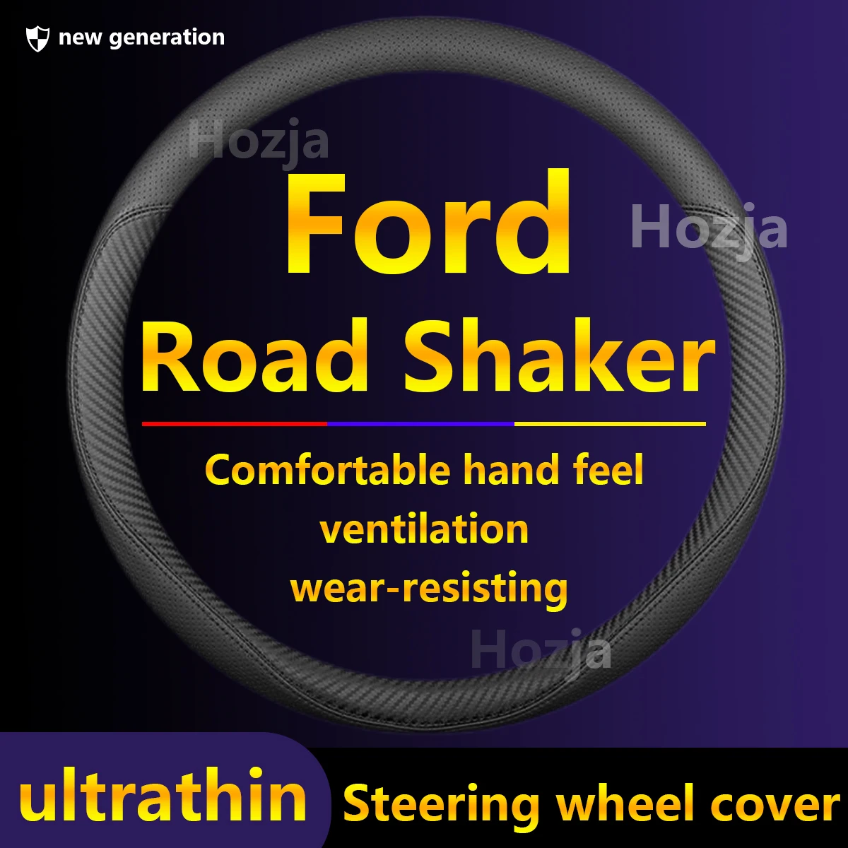 

Ultrathin Car Leather Steering Wheel Cover For Ford Road Shaker 2023 2024 2025 2016-2021 2022 Interior Trims Auto Accessories