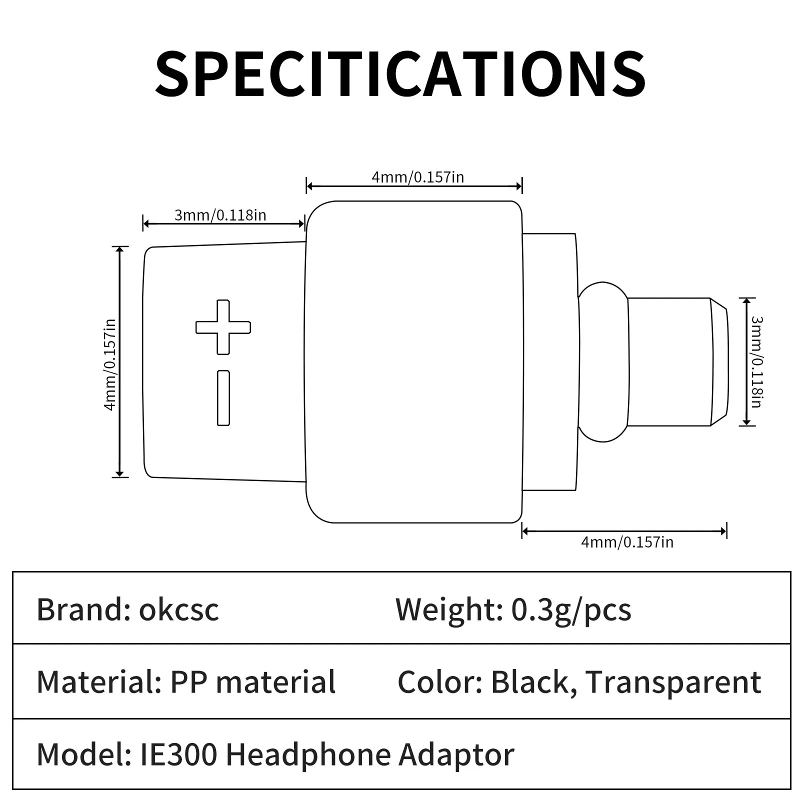 OKCSC QDC Female SENNHEISER IE300 Male Earphone Adapter to Earphones Earsets for SENNHEISER IE300 IE600 IE900 AKG N5005 N30 N40