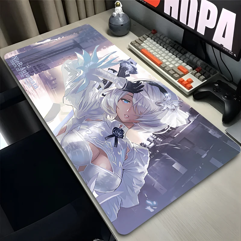 Mauspad Laptop Anime Erweiterte Desktop-Matte Computer Gamer Cooles Mousepad PC Gaming Zubehör N-nier Automata 2b Tastaturpad