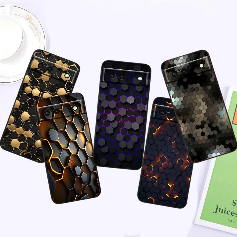 

Technology Pattern Design For Google Pixel 9a 9 8A 8 7 7A 6 6A Pro XL 2024 5G Black Soft TPU Silicone Cover Phone Case