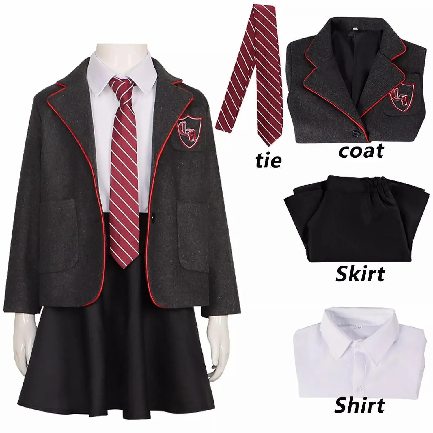 Hortensia School Uniform Grey School Uniform Children Cosplay Clothing Stage Performance Costume