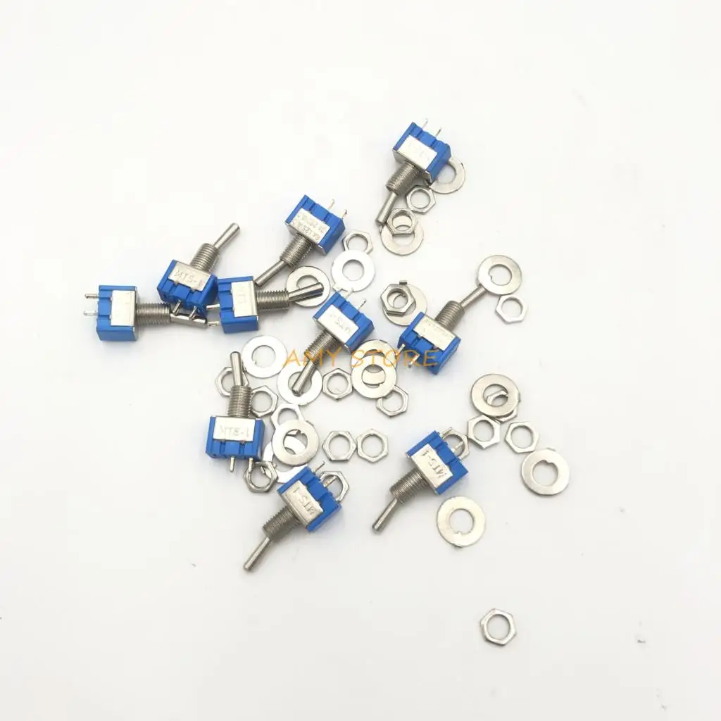 1000pcs MTS-101 2 Pin SPST Switch ON-OFF 2 Position AC125V/6A 250V/3A 6mm Blue Mini Toggle Switches