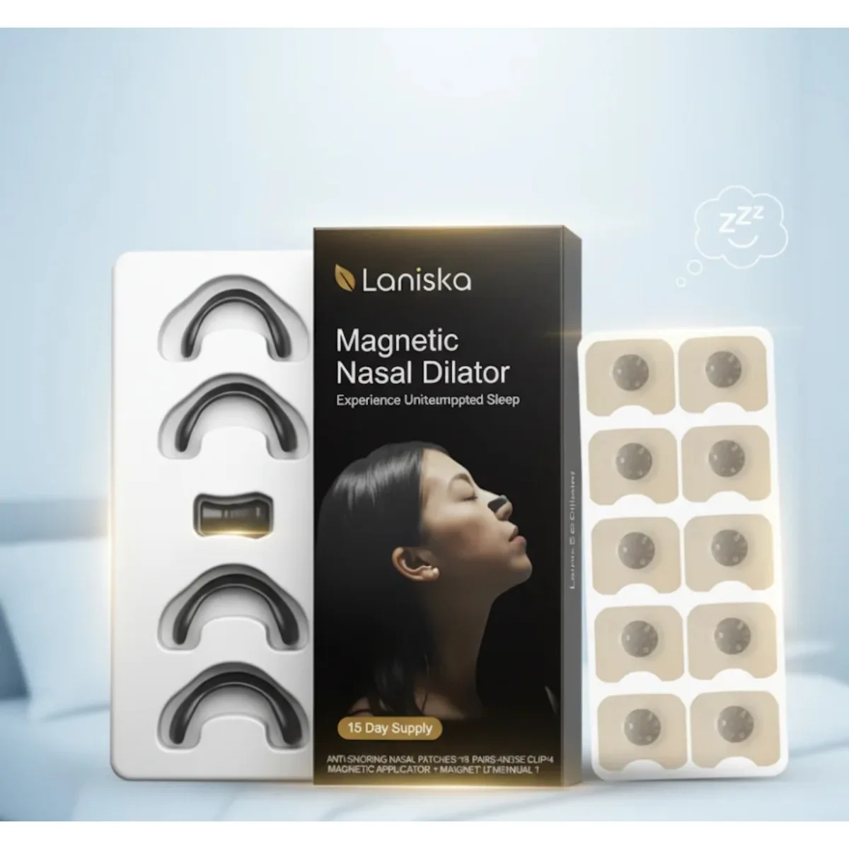 Magnetic Nasal Band, Snoring Relief Nasal Dilator for Better Breathing & Exercise, Oxygen Boosting Technology, Gentle