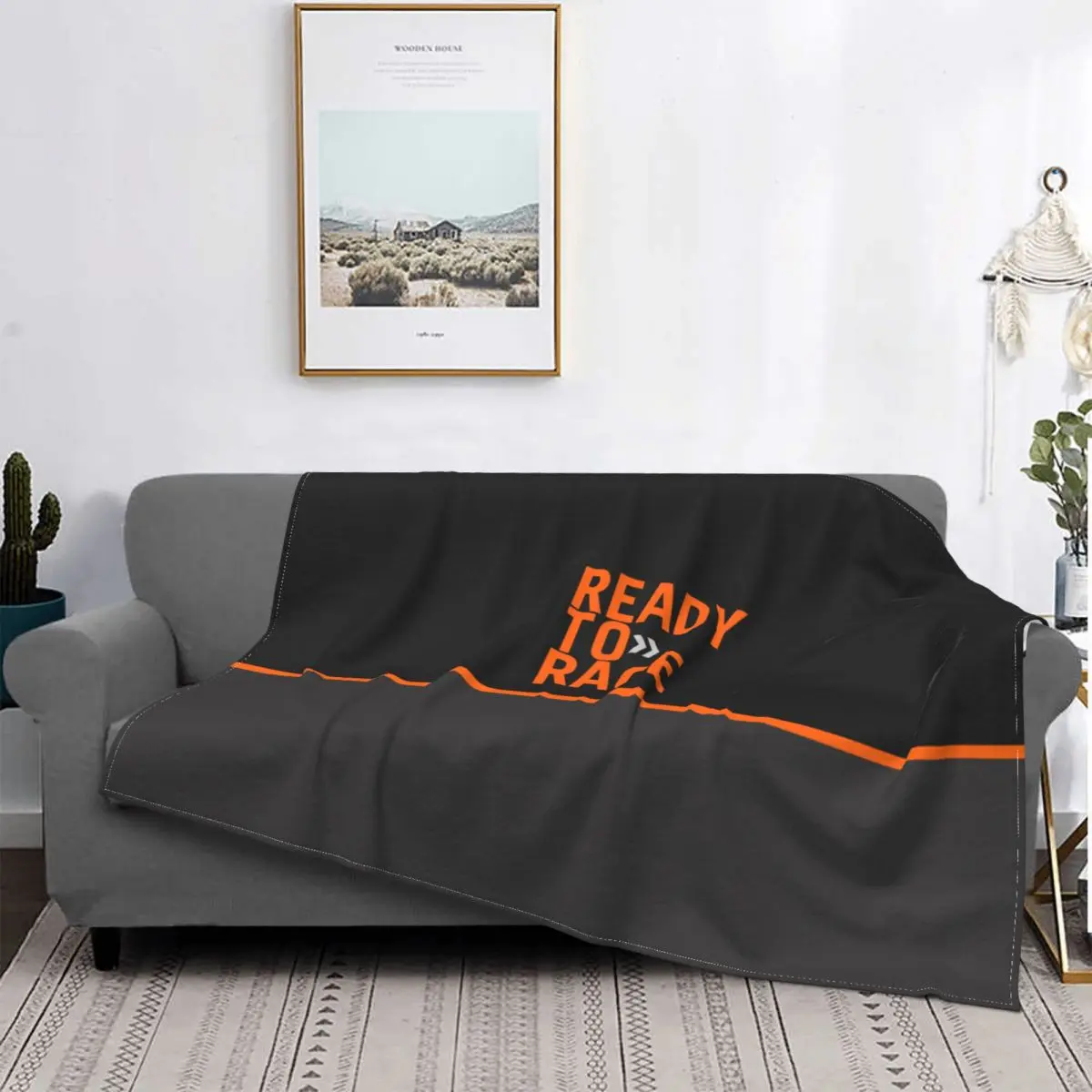 

3 Motor Ready To Race Enduro Cross Blankets Flannel Printed Multi-function Lightweight Throw Blankets for Home Rug Piece