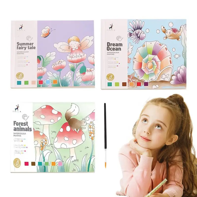 

Doodle Book For Kids Artistic Painting Book Brushes Included Multifunctional Doodle Book For Artistic Exploration