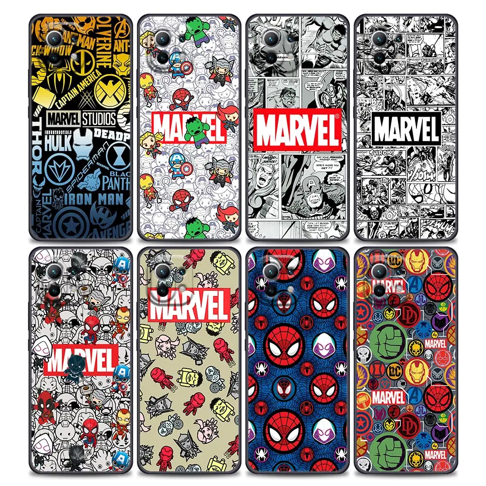 

MARVEL STUDIOS Comic Cartoon For Xiaomi 15 Ultra 11T 12T 13T 14T Pro 11 Phone Case Mi POCO X7 M7 F7 Pro F5 F6 M6 X3 X5 X6 Cover