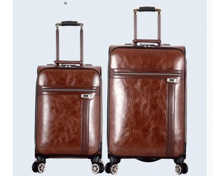 Herren 20-Zoll-Roll-Reisegepäck PU-Lederkoffer 24-Zoll-Reisewagen Gepäcktasche Trolley-Tasche 18-Zoll-Spinner-Koffer