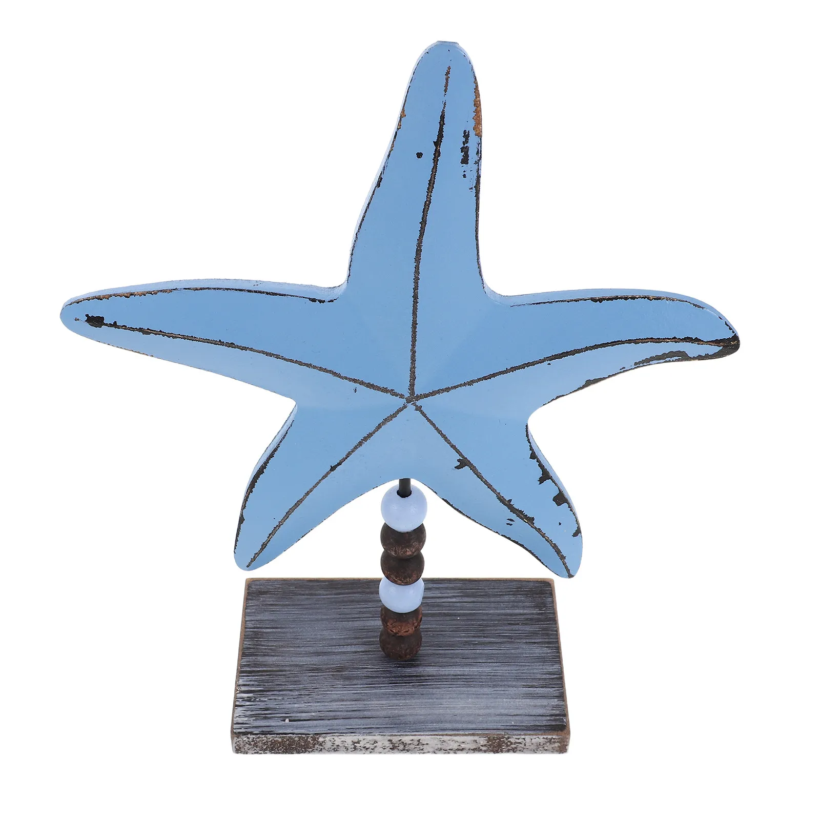 Ocean Wood Table Star Fish Ornament Stable Base Coastal Beach Centerpiece Summer Nautical Decoration Block Undersea Coastal